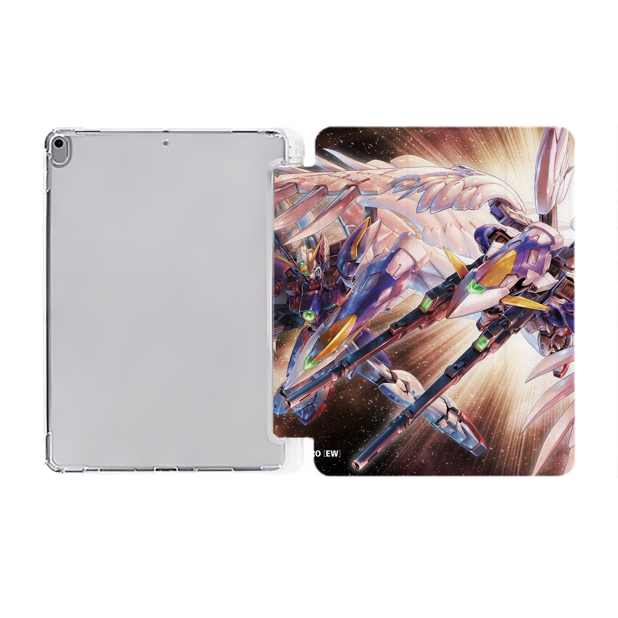 （画像用） 機動戦士ガンダム Mobile Suit Gundam IPad ケース ペン収納付き 三つ折りスタンド PUレザー×シリコン 対応機種9.5/10.5/10.9インチ